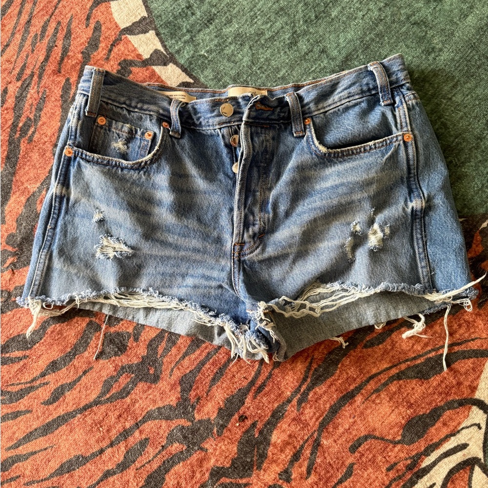 Universal Thread Blue Jean Shorts Distressed Raw Hem